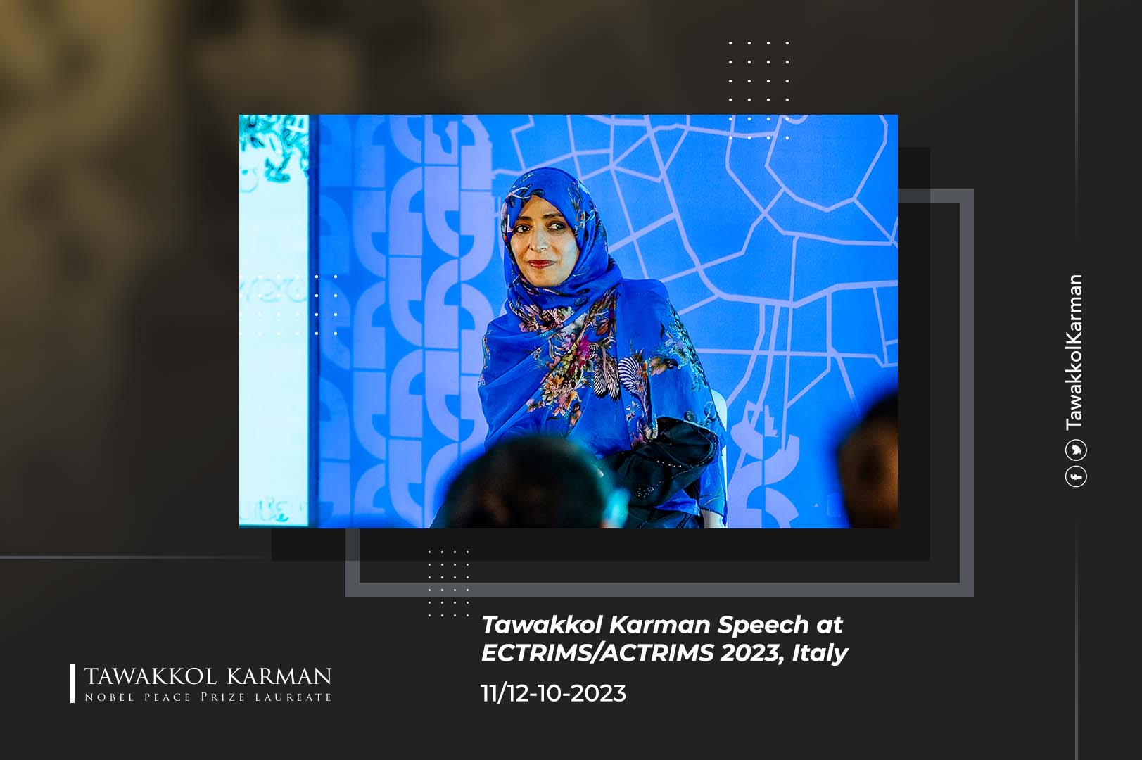 Tawakkol Karman Speech at ECTRIMS/ACTRIMS 2023